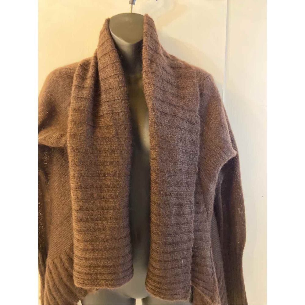 Vs Body by Victoria Mohair sweater brown large cowl neck cardigan "No Belt" L‎ - Picture 5 of 11